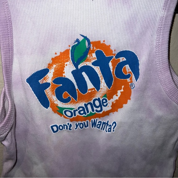Cropped Purple Tie Dye Fanta Tank Top - Picture 2 of 4